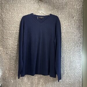 Kinross Cashmere V-Neck Blue Men Sweater Xl Preppy Academia Minimalist